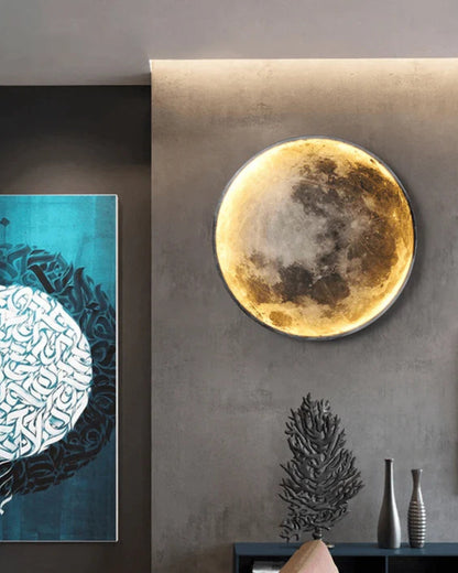 La Lune Éthérée | LED Mondlicht Wandleuchte mit Detailreicher Oberfläche | Beruhigende Atmosphäre für Ihr Zuhause 6