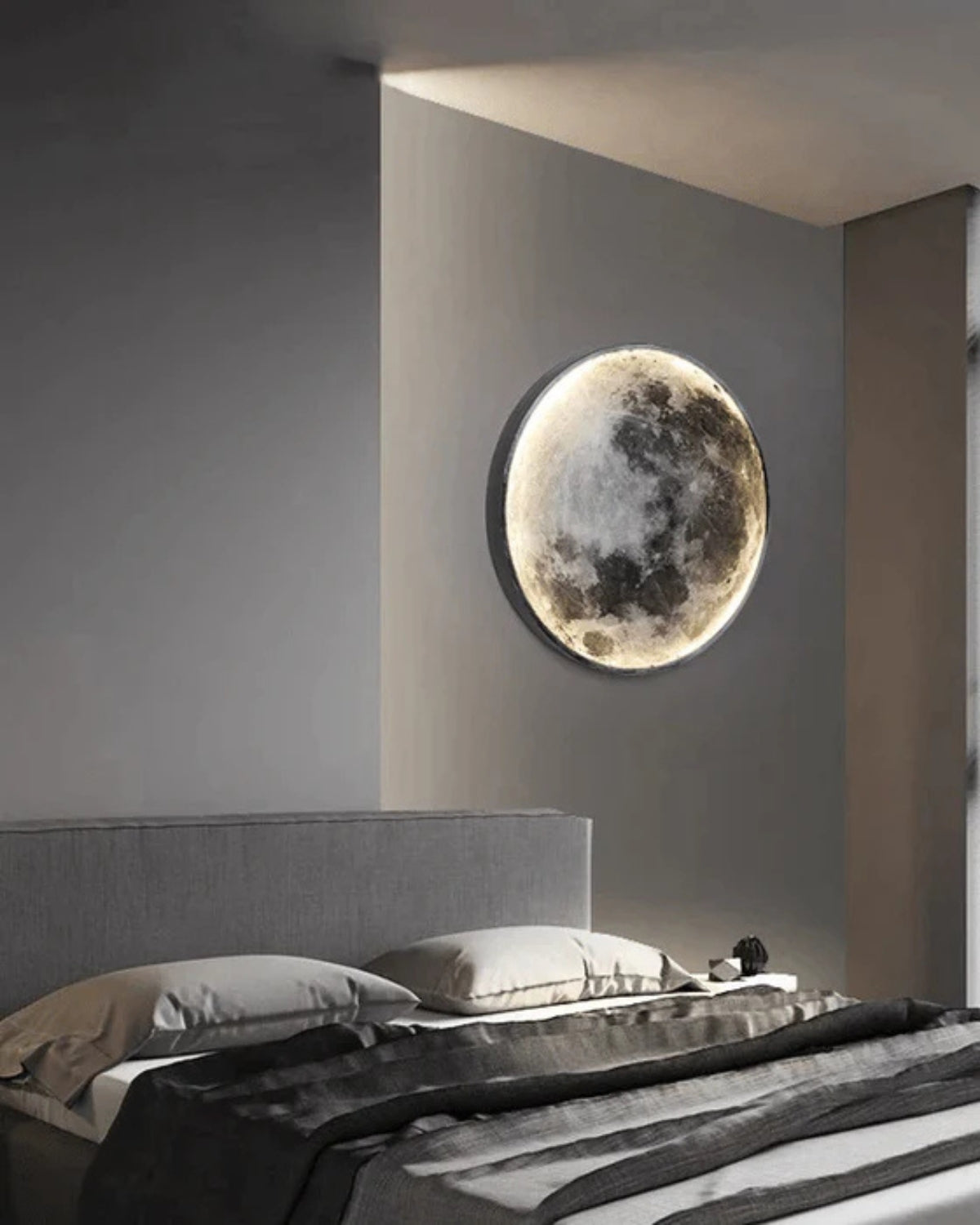 La Lune Éthérée | LED Mondlicht Wandleuchte mit Detailreicher Oberfläche | Beruhigende Atmosphäre für Ihr Zuhause 7