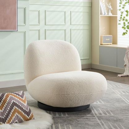 Loungesessel Modern | Drehbarer Teddy Bouclé Sessel für Komfort im Wohnzimmer 1