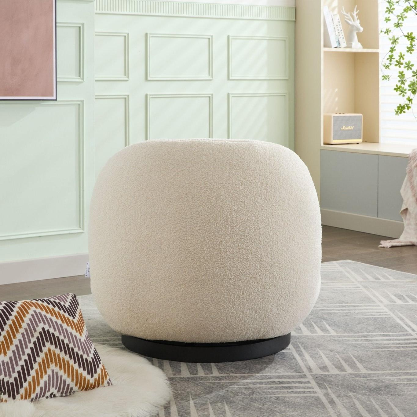 Loungesessel Modern | Drehbarer Teddy Bouclé Sessel für Komfort im Wohnzimmer 5