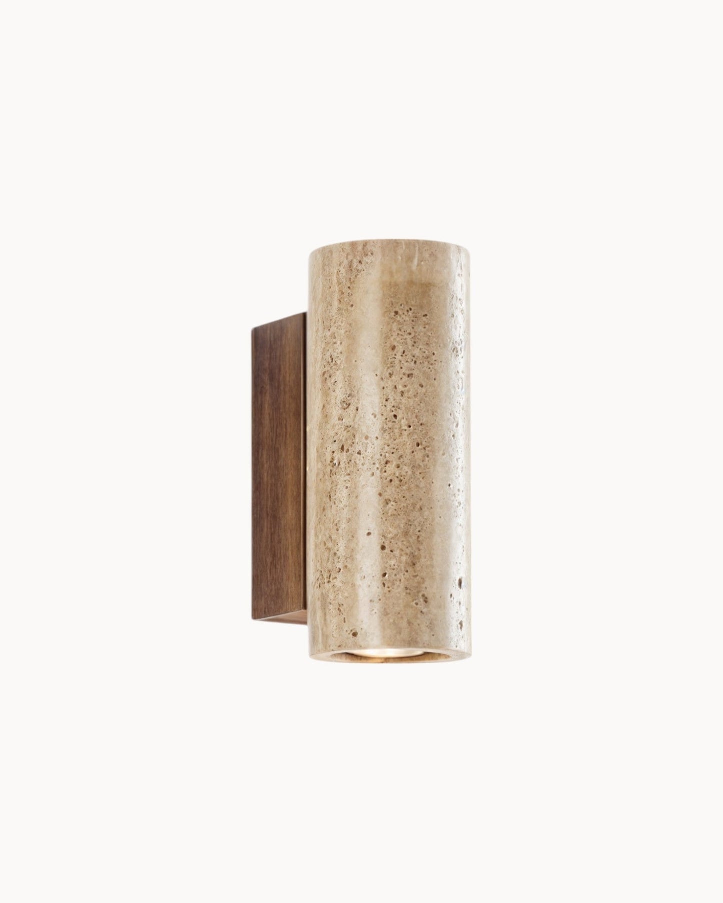 Lumina Stone | Wandleuchte Innen aus Travertin mit Holzfuß | Stilvolle Beleuchtung für Elegante Räume 0