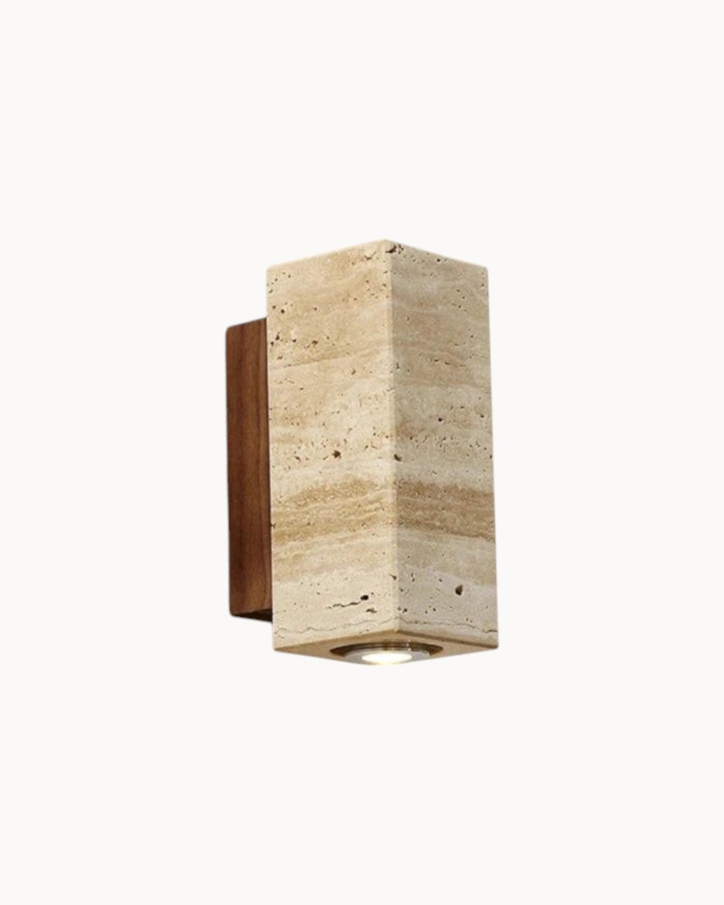 Lumina Stone | Wandleuchte Innen aus Travertin mit Holzfuß | Stilvolle Beleuchtung für Elegante Räume 5