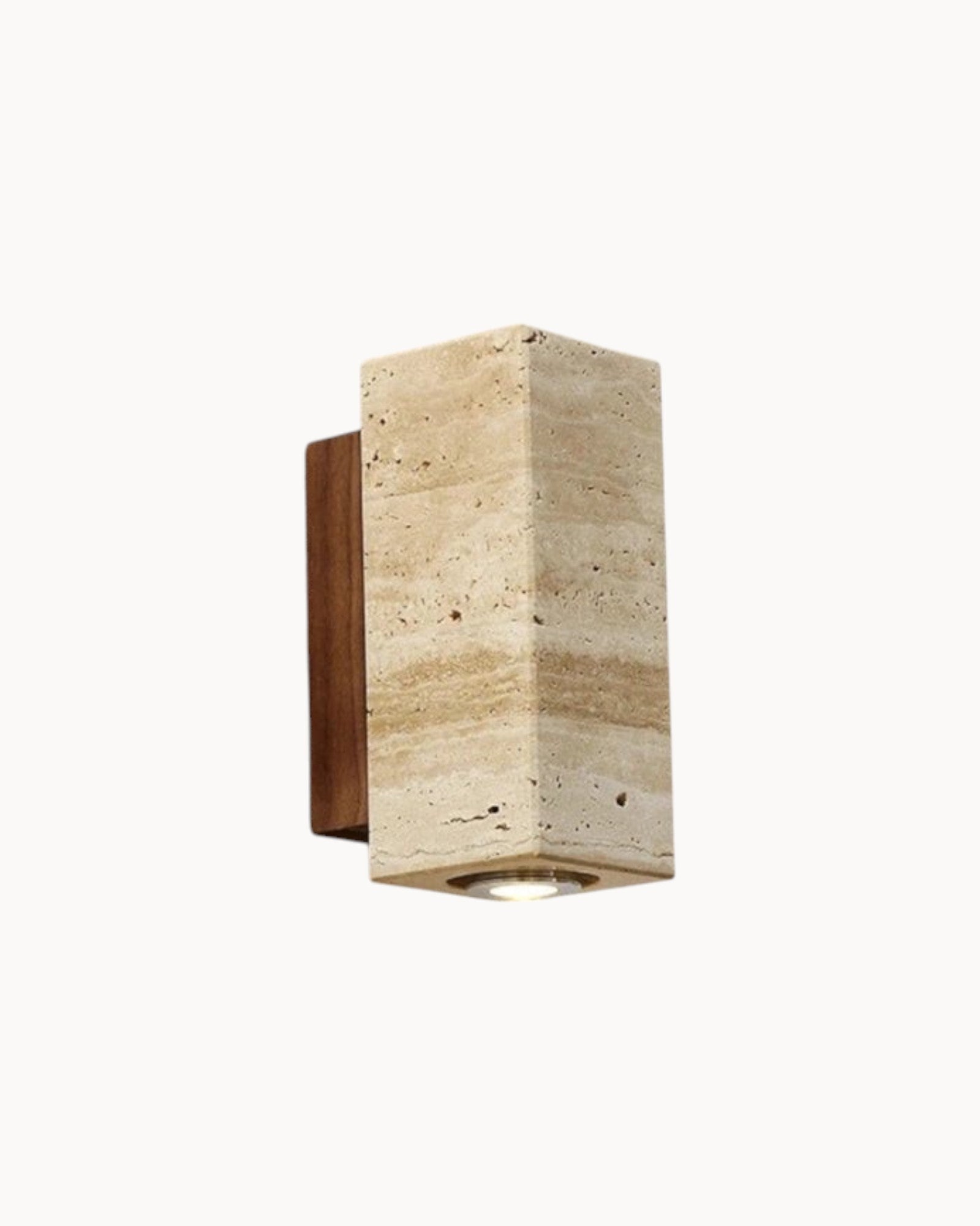 Lumina Stone | Wandleuchte Innen aus Travertin mit Holzfuß | Stilvolle Beleuchtung für Elegante Räume 5