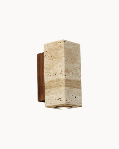Lumina Stone | Wandleuchte Innen aus Travertin mit Holzfuß | Stilvolle Beleuchtung für Elegante Räume 5
