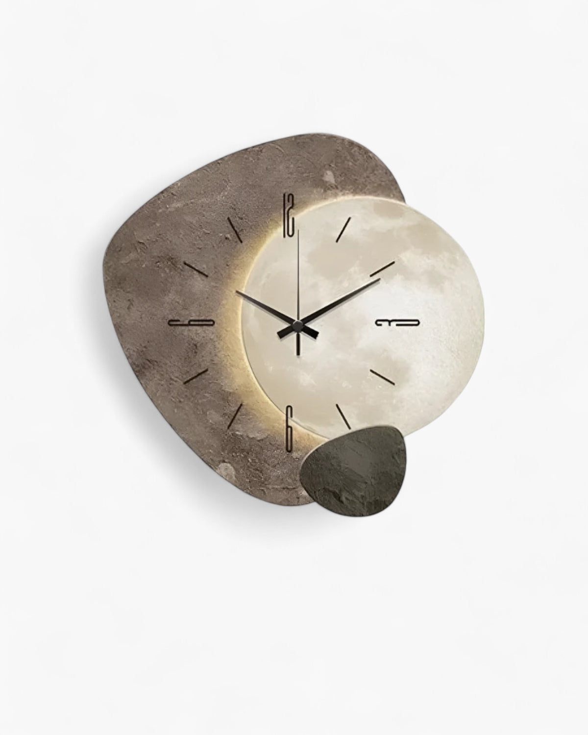 Lune Aura | Wanduhr Modern mit Mondmotiv & Minimalistischem Design | Elegante Uhr für Stilvolle Räume 0