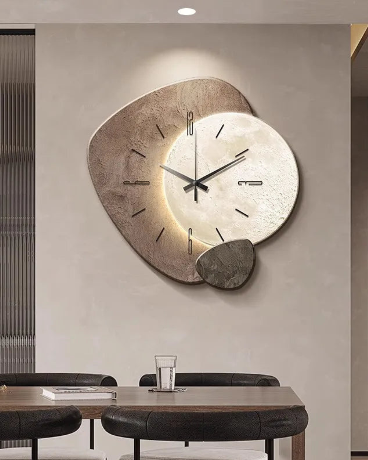 Lune Aura | Wanduhr Modern mit Mondmotiv & Minimalistischem Design | Elegante Uhr für Stilvolle Räume 5