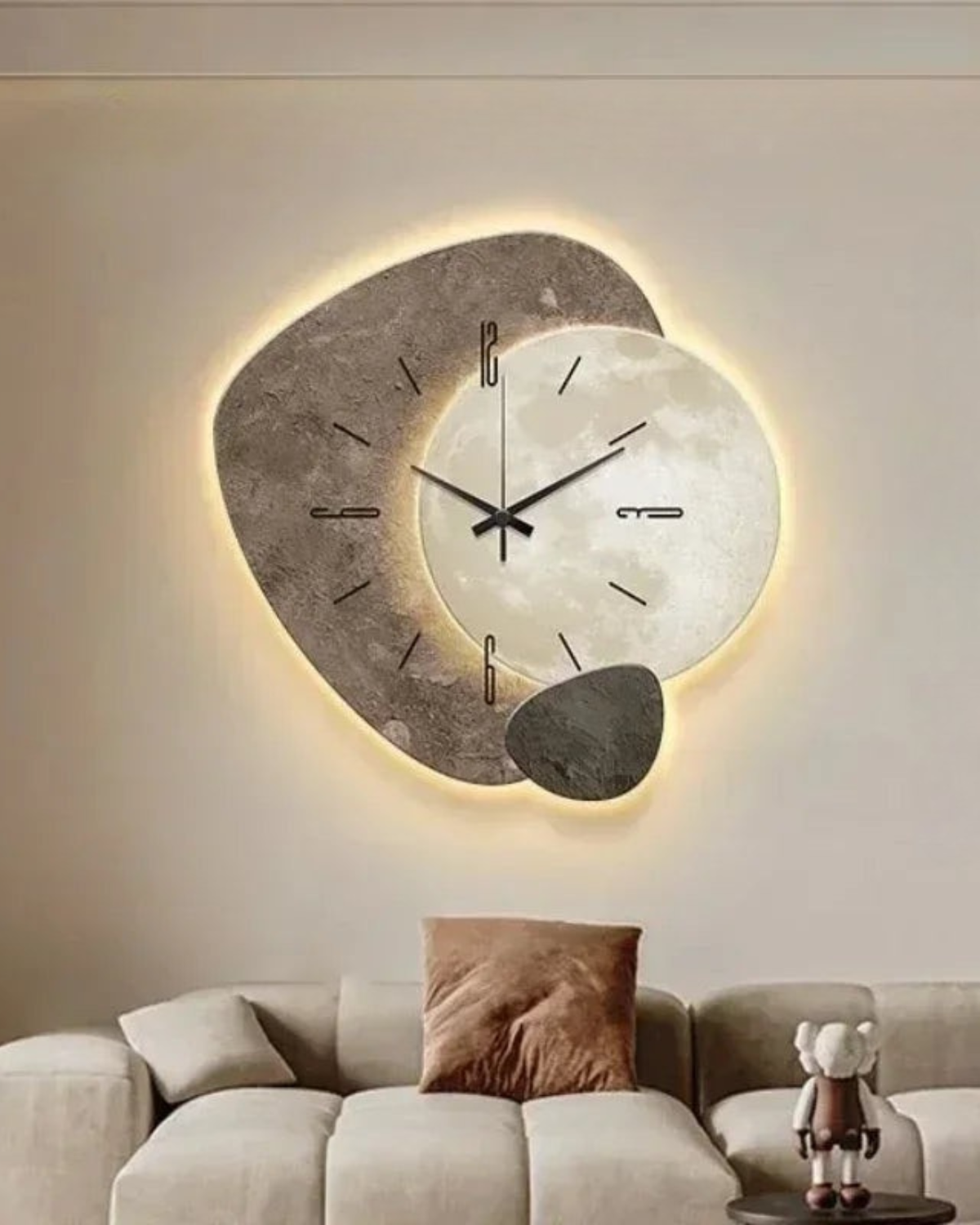Lune Aura | Wanduhr Modern mit Mondmotiv & Minimalistischem Design | Elegante Uhr für Stilvolle Räume 7