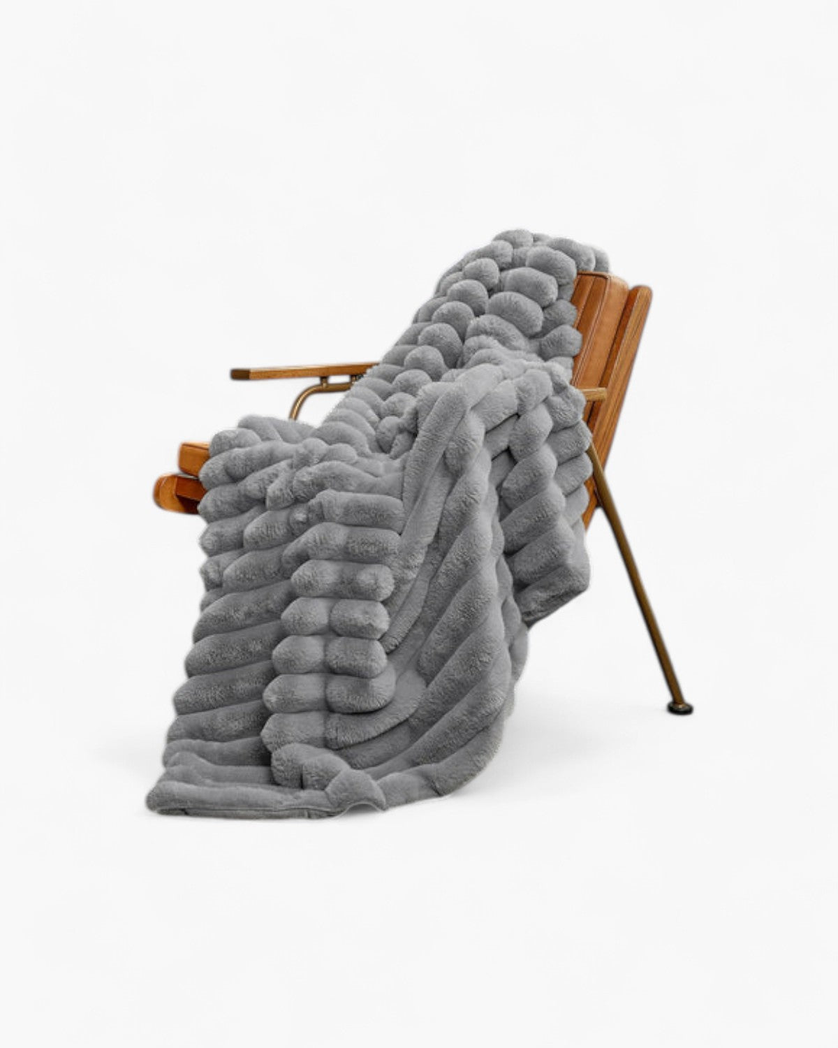 Luxuriöse Plüschdecke | Weiche Textur mit Elegantem Streifendesign | Vielseitige Größe für Gemütlichkeit 0