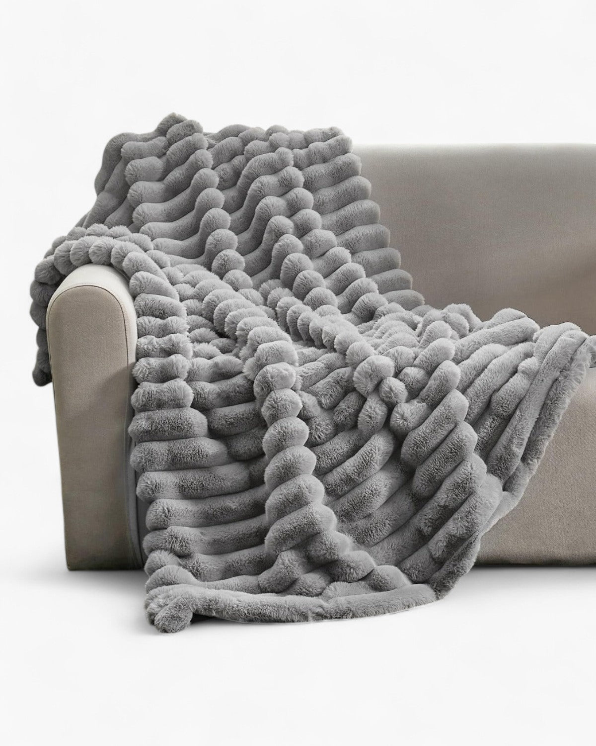 Luxuriöse Plüschdecke | Weiche Textur mit Elegantem Streifendesign | Vielseitige Größe für Gemütlichkeit 1