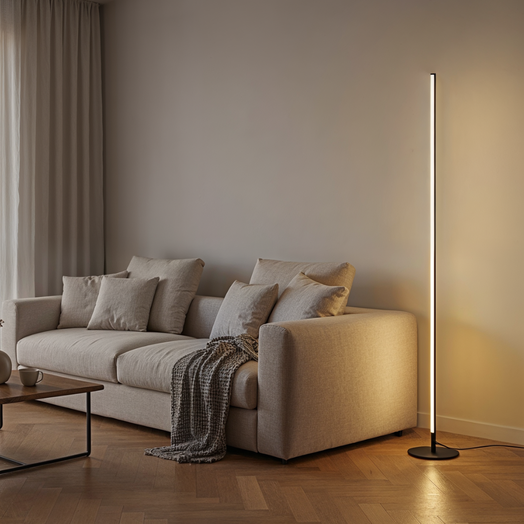Minimalist | LED Stehlampe Dimmbar mit Fernbedienung | Platzsparende Beleuchtung für Einzigartiges Ambiente 0