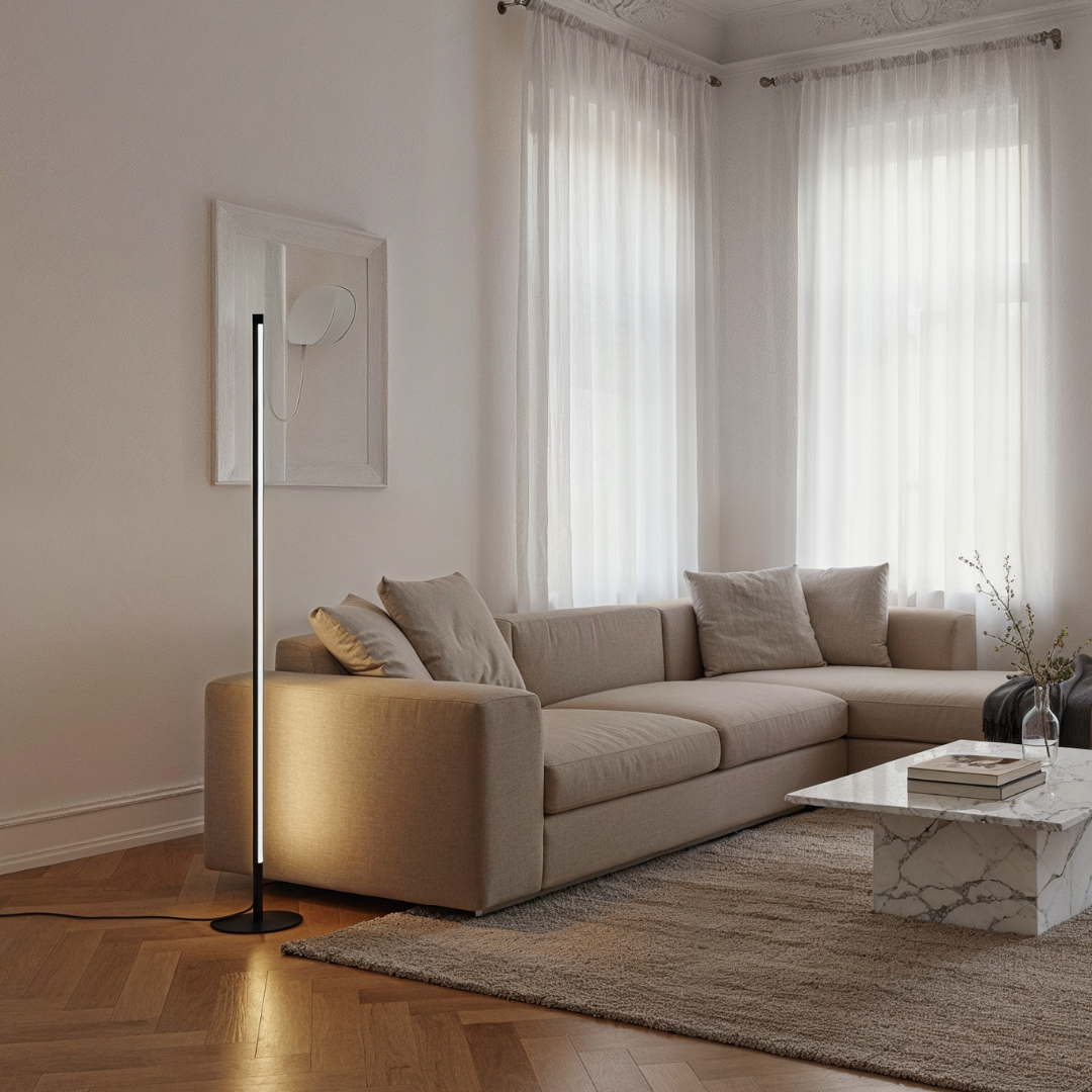 Minimalist | LED Stehlampe Dimmbar mit Fernbedienung | Platzsparende Beleuchtung für Einzigartiges Ambiente 2
