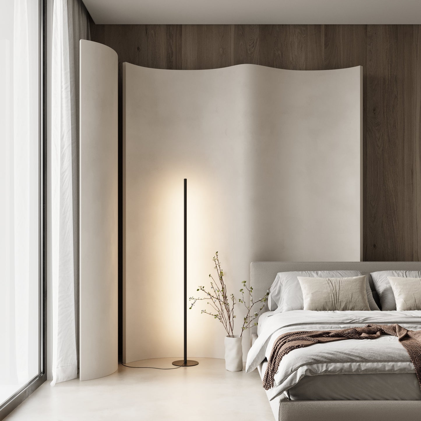 Minimalist | LED Stehlampe Dimmbar mit Fernbedienung | Platzsparende Beleuchtung für Einzigartiges Ambiente 4