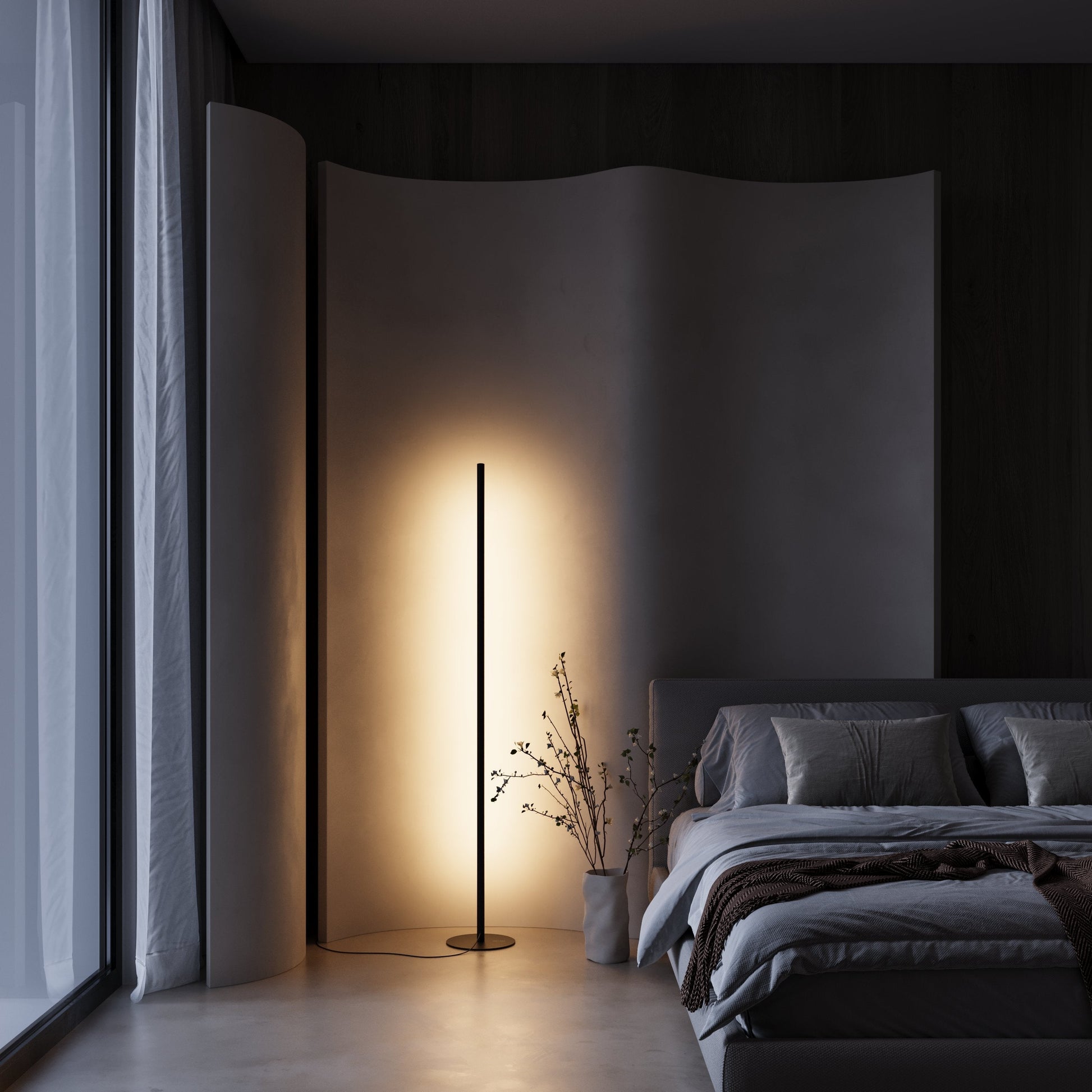 Minimalist | LED Stehlampe Dimmbar mit Fernbedienung | Platzsparende Beleuchtung für Einzigartiges Ambiente 5