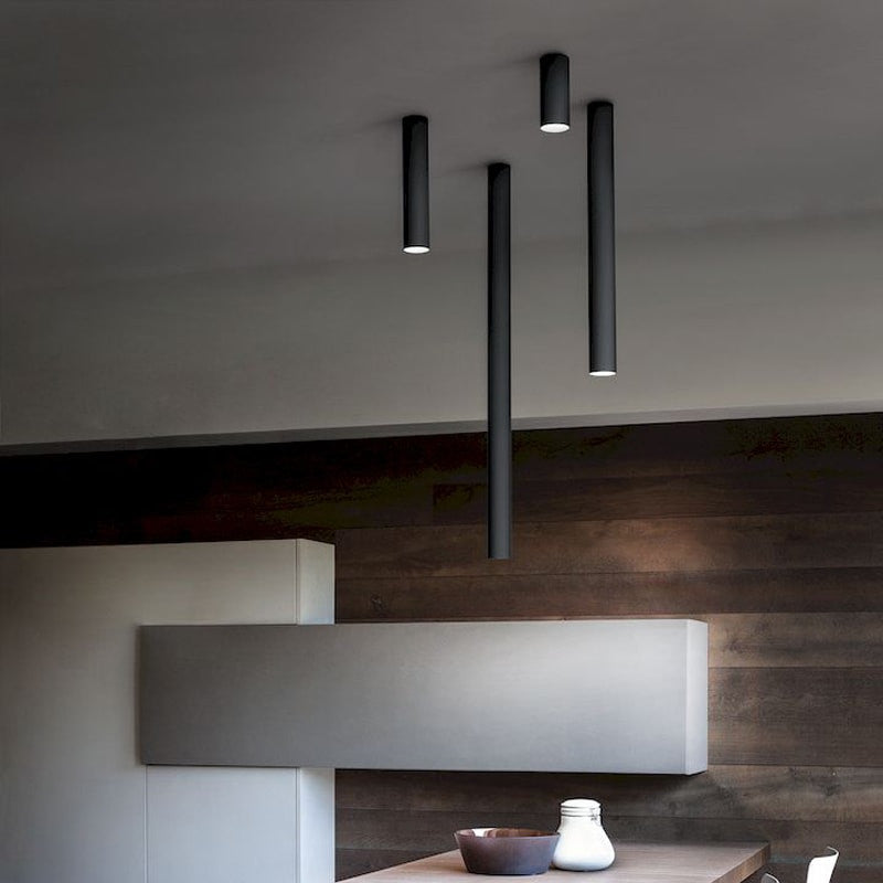 Moderne A-Tube Deckenlampe mit Direkter Lichtquelle | Stilvolles Design für Wohnräume in Schwarz 0