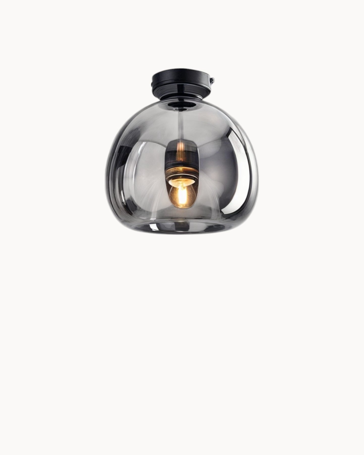 Moderne Deckenlampe mit LED-Beleuchtung und Rauchgrauem Glasschirm | Elegante Deckenleuchte für Stil im Wohnzimmer 0