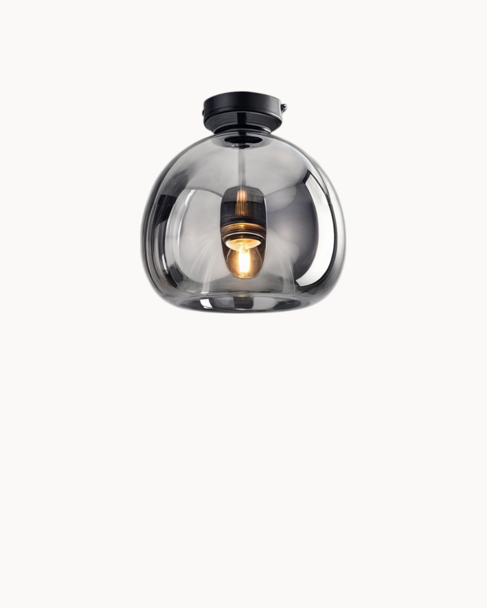 Moderne Deckenlampe mit LED-Beleuchtung und Rauchgrauem Glasschirm | Elegante Deckenleuchte für Stil im Wohnzimmer 0