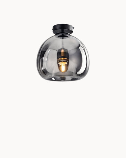 Moderne Deckenlampe mit LED-Beleuchtung und Rauchgrauem Glasschirm | Elegante Deckenleuchte für Stil im Wohnzimmer 0