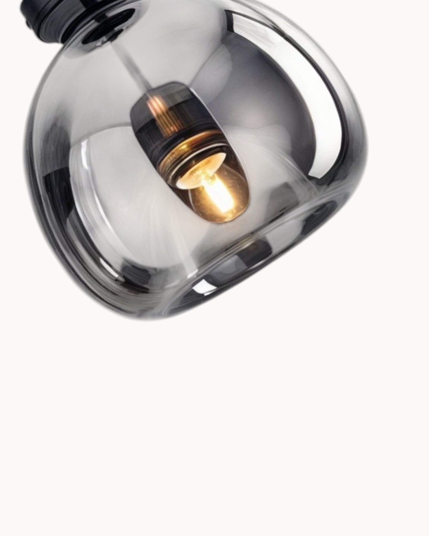 Moderne Deckenlampe mit LED-Beleuchtung und Rauchgrauem Glasschirm | Elegante Deckenleuchte für Stil im Wohnzimmer 1
