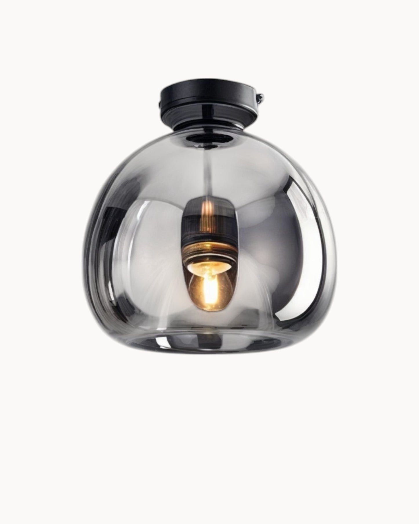Moderne Deckenlampe mit LED-Beleuchtung und Rauchgrauem Glasschirm | Elegante Deckenleuchte für Stil im Wohnzimmer 2