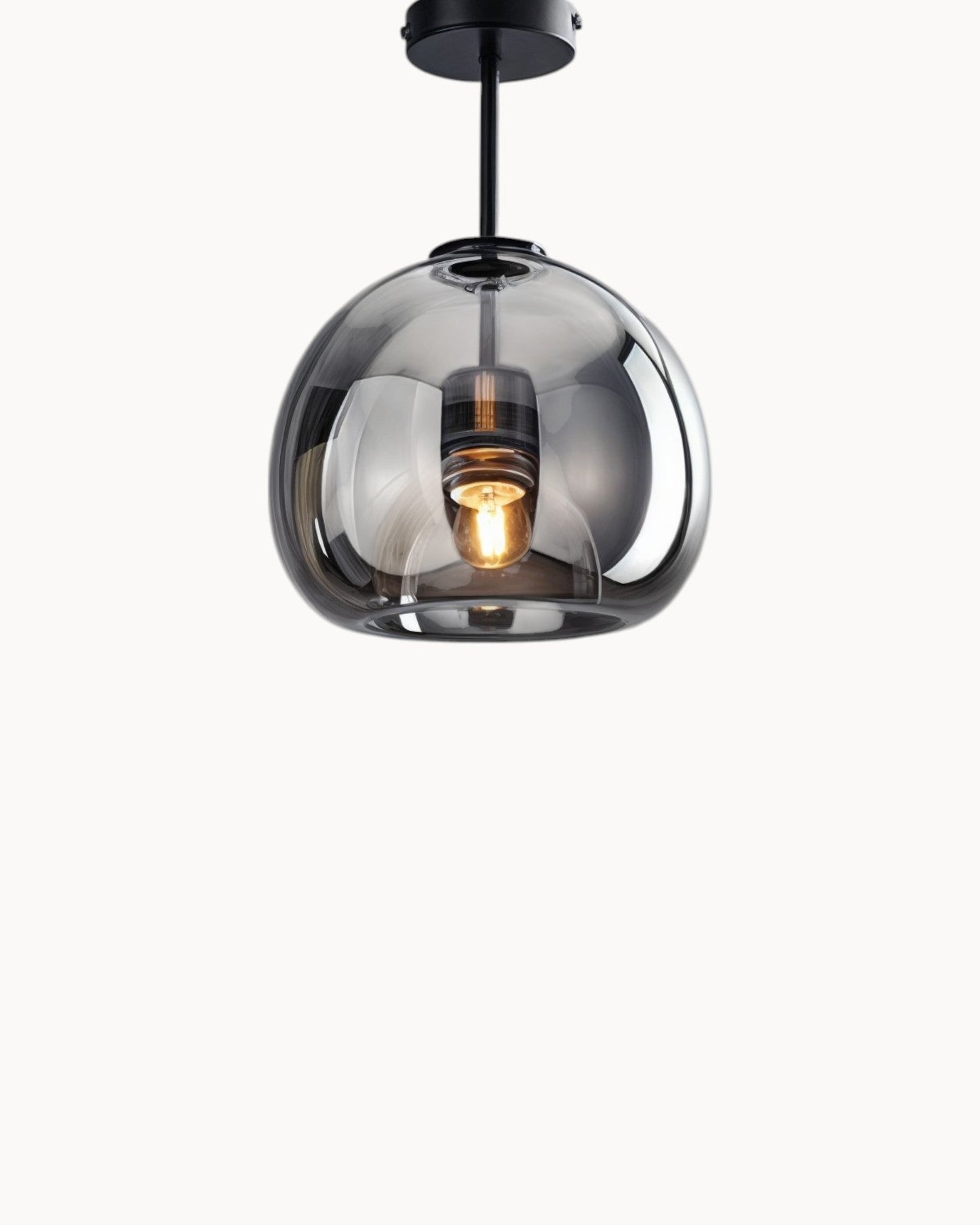 Moderne Deckenlampe mit LED-Beleuchtung und Rauchgrauem Glasschirm | Elegante Deckenleuchte für Stil im Wohnzimmer 8