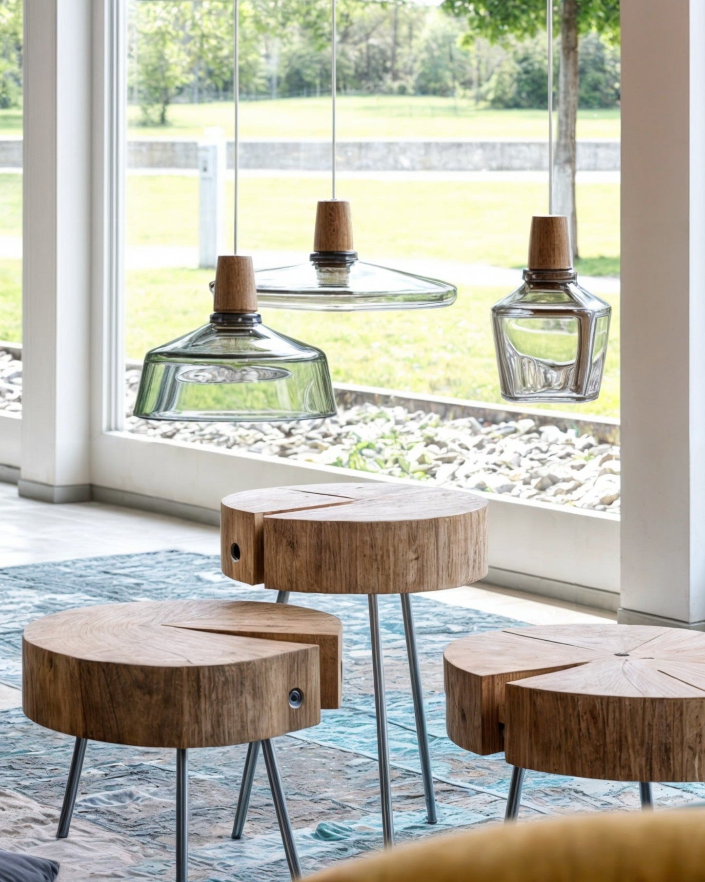 Moderne Deckenleuchte mit Holzsockel & E27-Fassung | Stilvolle LED Deckenlampe für elegantes Wohnzimmer-Ambiente 2