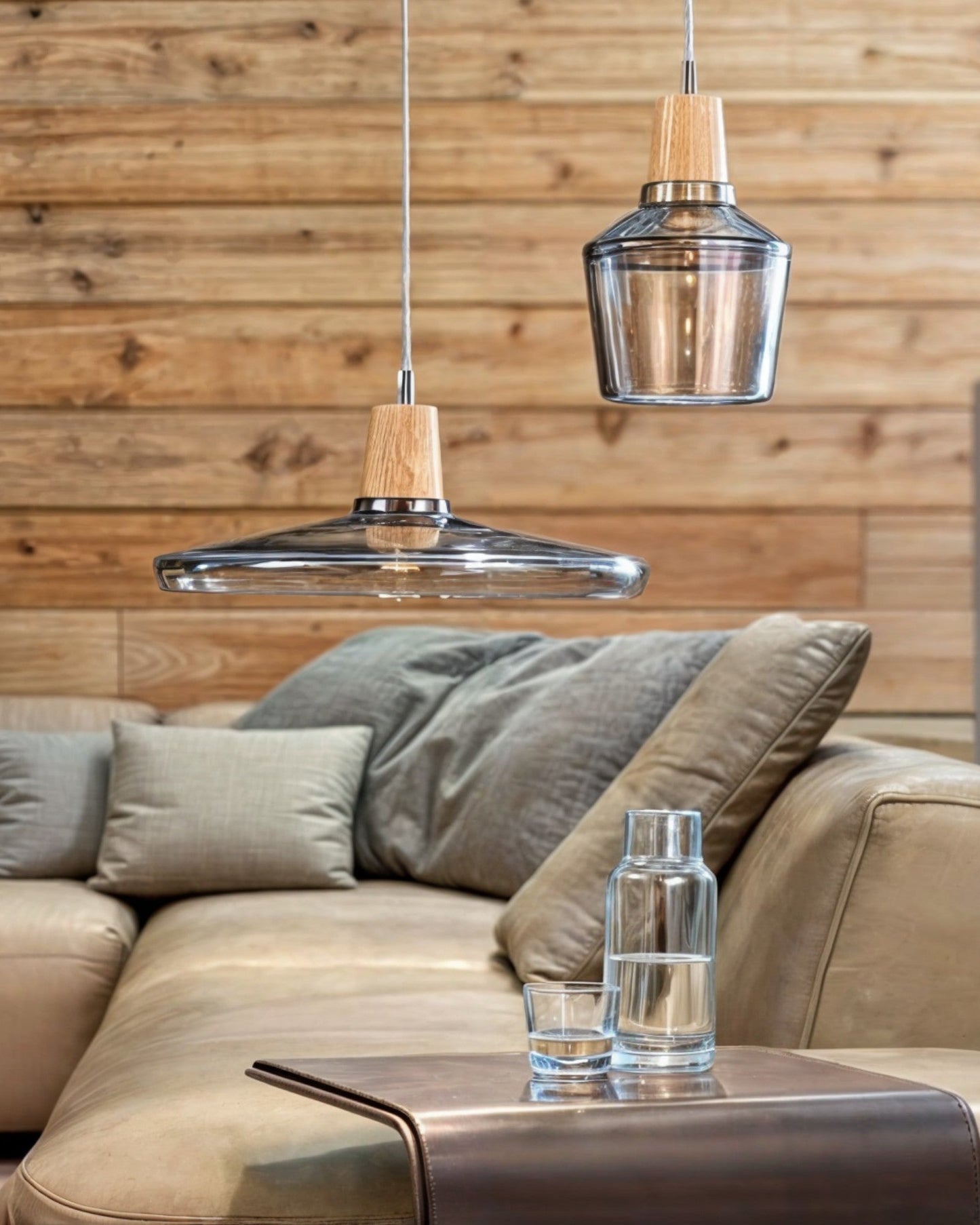 Moderne Deckenleuchte mit Holzsockel & E27-Fassung | Stilvolle LED Deckenlampe für elegantes Wohnzimmer-Ambiente 5