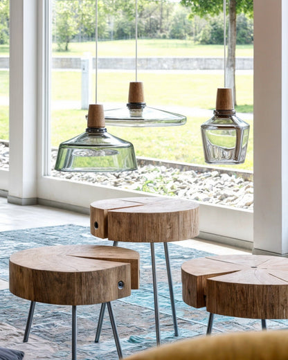 Moderne Deckenleuchte mit Holzsockel & E27-Fassung | Stilvolle LED Deckenlampe für elegantes Wohnzimmer-Ambiente 6