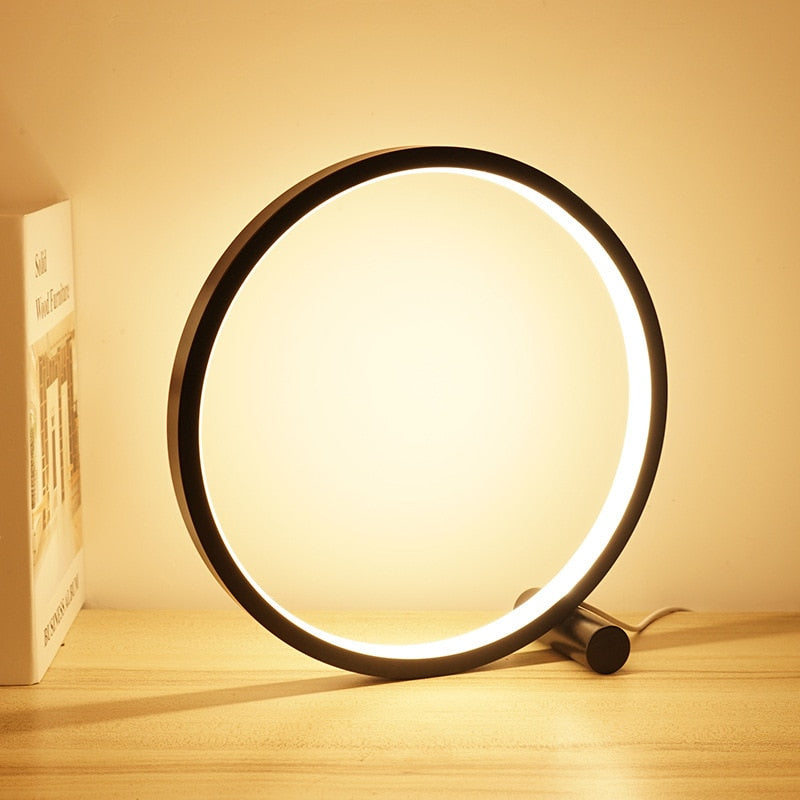 Moderne Halo | LED Nachttischlampe mit Dimmfunktion | Minimalistisches Design für Entspannende Atmosphäre 0