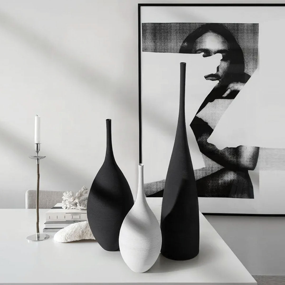 Moderne Keramikvase | Minimalistisches Design mit Organischer Form | Elegante Blumendekoration für Jedes Zuhause 4