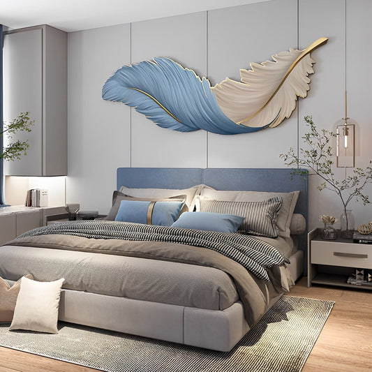 Moderne LED-Wandleuchte Innen mit Fernbedienung & Federdesign | Kreative Lichtquelle für stilvolle Räume 0