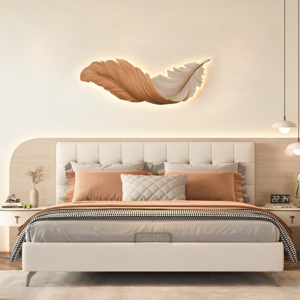 Moderne LED-Wandleuchte Innen mit Fernbedienung & Federdesign | Kreative Lichtquelle für stilvolle Räume 13