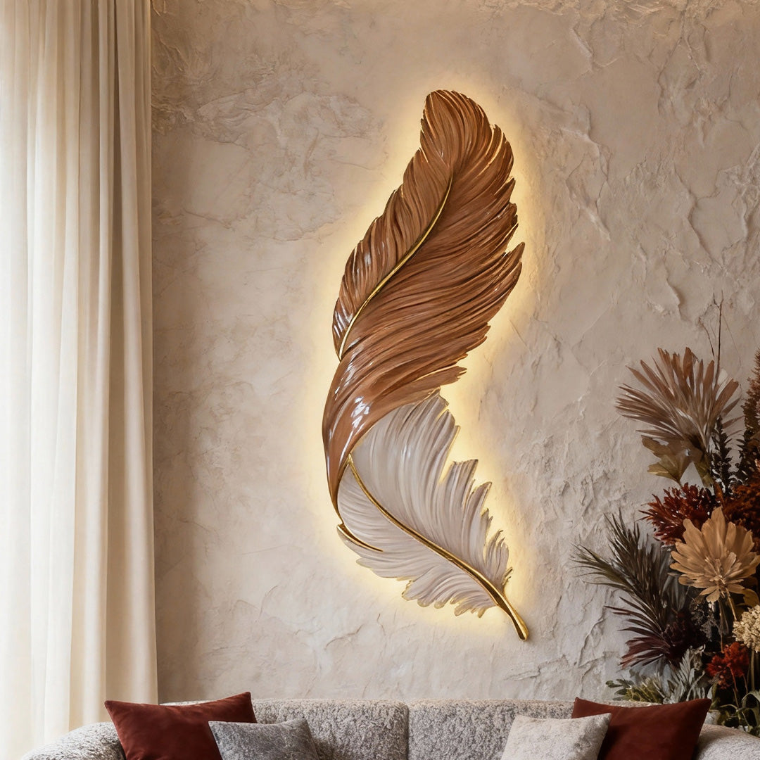 Moderne LED-Wandleuchte Innen mit Fernbedienung & Federdesign | Kreative Lichtquelle für stilvolle Räume 2