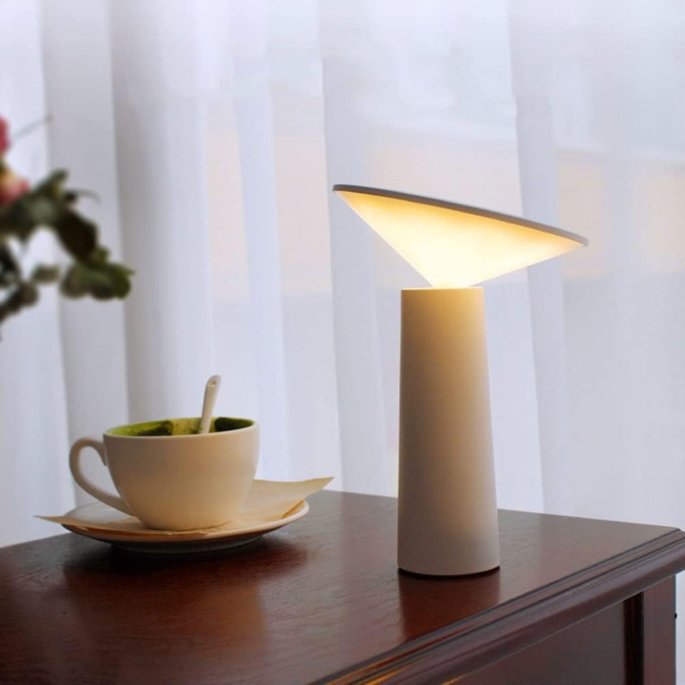 Moderne LED Tischlampe | Dimmbar & 360° Drehbar | Tragbare Akku Tischleuchte für Flexibles Licht 2