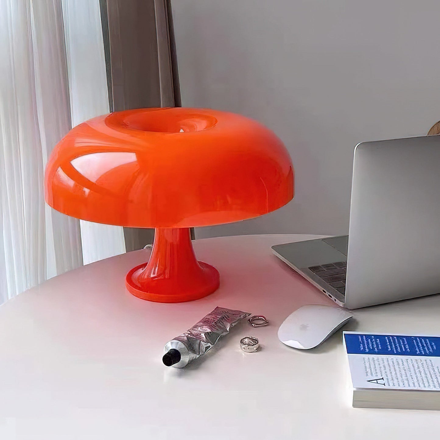 Moderne LED Tischlampe | Dimmbares Pilzdesign mit 360°-Beleuchtung | Warmweißes Licht für Stilvolle Raumgestaltung 2