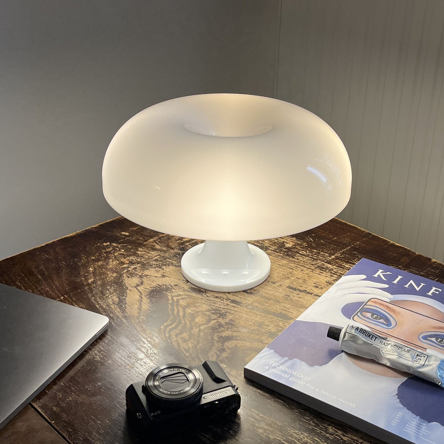 Moderne LED Tischlampe | Dimmbares Pilzdesign mit 360°-Beleuchtung | Warmweißes Licht für Stilvolle Raumgestaltung 6