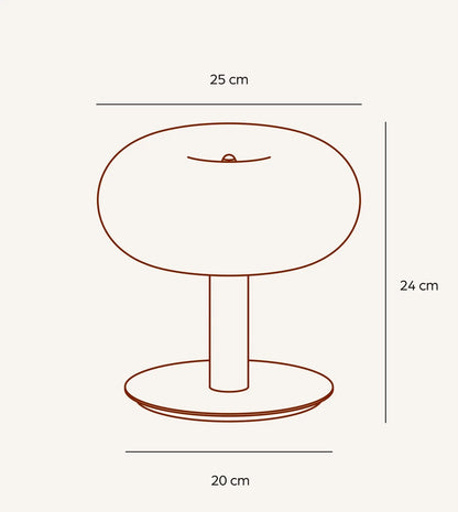 Moderne LED Tischleuchte im Pilzdesign mit Touch-Dimmer | Stilvolle Metall-Glas Lampe für elegantes Ambiente 1