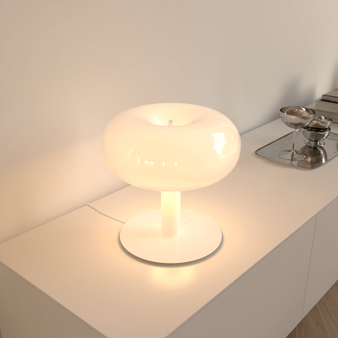 Moderne LED Tischleuchte im Pilzdesign mit Touch-Dimmer | Stilvolle Metall-Glas Lampe für elegantes Ambiente 11