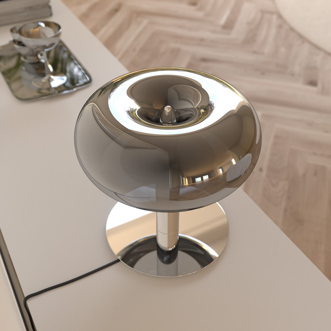 Moderne LED Tischleuchte im Pilzdesign mit Touch-Dimmer | Stilvolle Metall-Glas Lampe für elegantes Ambiente 2