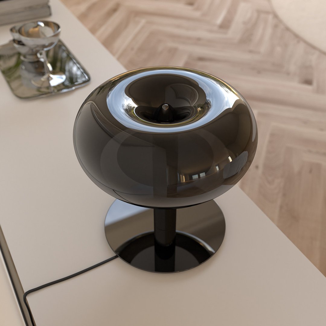 Moderne LED Tischleuchte im Pilzdesign mit Touch-Dimmer | Stilvolle Metall-Glas Lampe für elegantes Ambiente 8