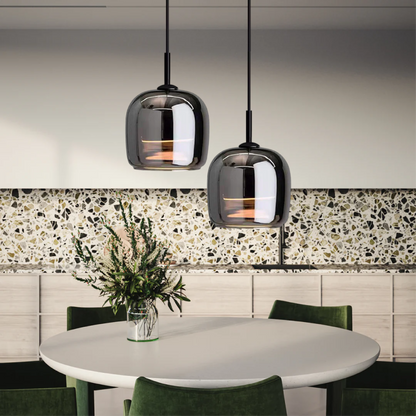 Moderne Pendelleuchte Schwarz | Elegante LED Hängeleuchte aus Glas für Stilvolle Beleuchtung in jedem Raum 1