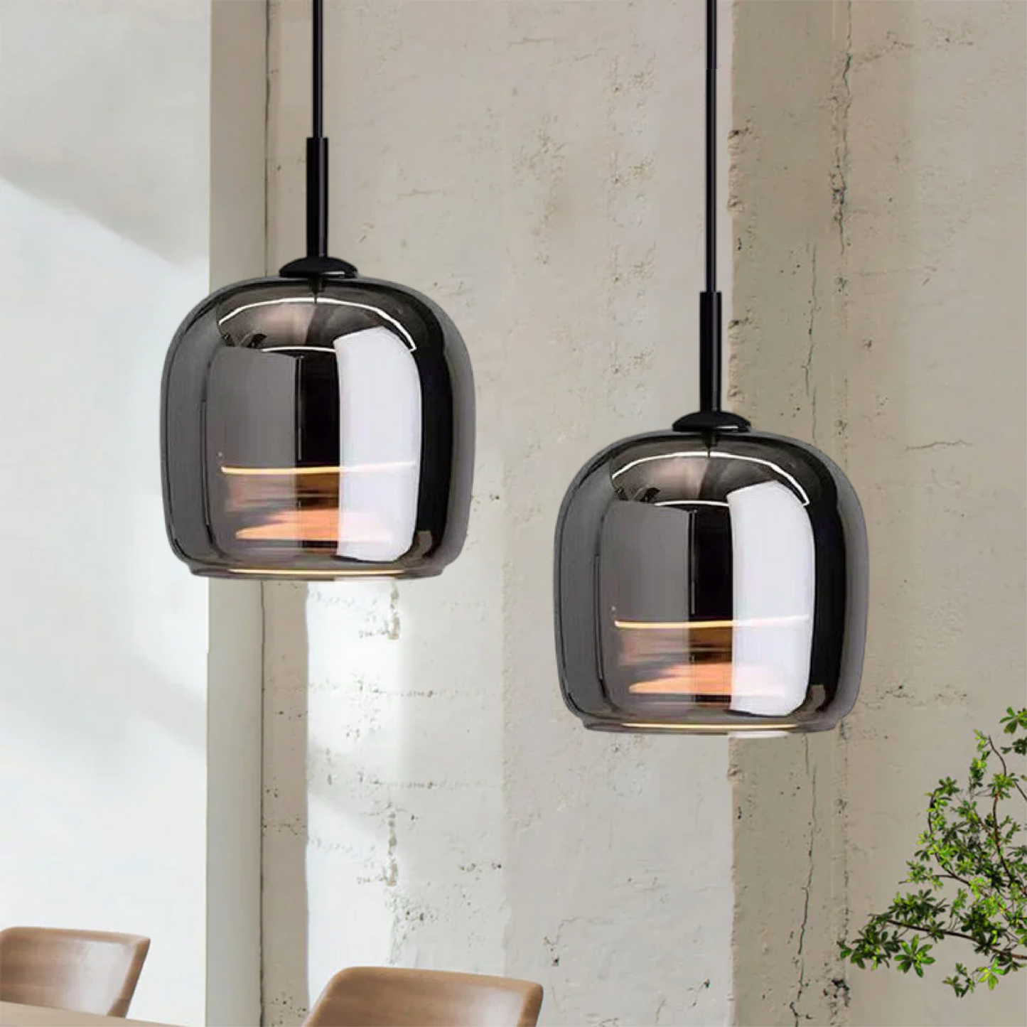 Moderne Pendelleuchte Schwarz | Elegante LED Hängeleuchte aus Glas für Stilvolle Beleuchtung in jedem Raum 2