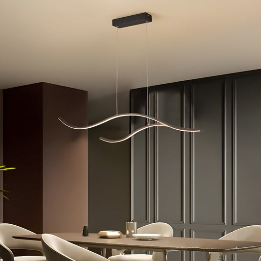 Moderne Pendelleuchte | Dimmbar, Wellenförmiges Design für Stilvolle Esszimmerbeleuchtung 0