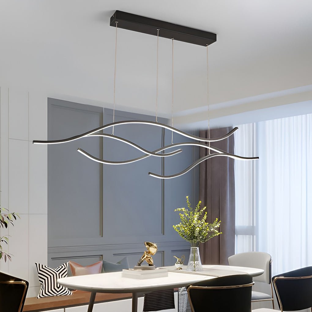 Moderne Pendelleuchte | Dimmbar, Wellenförmiges Design für Stilvolle Esszimmerbeleuchtung 10
