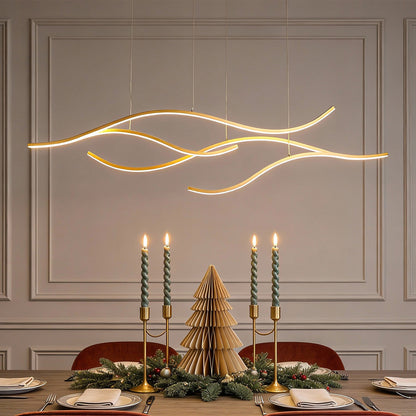 Moderne Pendelleuchte | Dimmbar, Wellenförmiges Design für Stilvolle Esszimmerbeleuchtung 2