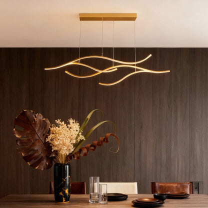 Moderne Pendelleuchte | Dimmbar, Wellenförmiges Design für Stilvolle Esszimmerbeleuchtung 3