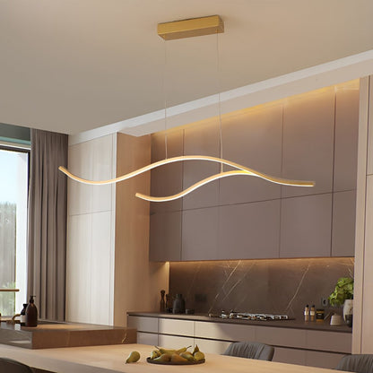 Moderne Pendelleuchte | Dimmbar, Wellenförmiges Design für Stilvolle Esszimmerbeleuchtung 4