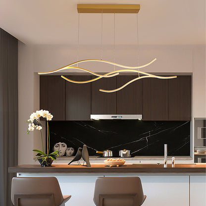 Moderne Pendelleuchte | Dimmbar, Wellenförmiges Design für Stilvolle Esszimmerbeleuchtung 5
