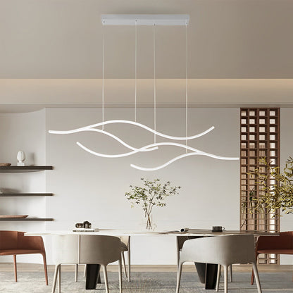 Moderne Pendelleuchte | Dimmbar, Wellenförmiges Design für Stilvolle Esszimmerbeleuchtung 6