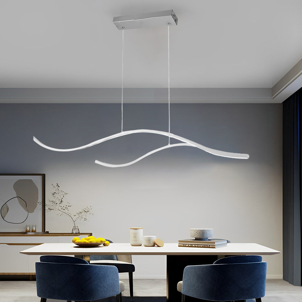 Moderne Pendelleuchte | Dimmbar, Wellenförmiges Design für Stilvolle Esszimmerbeleuchtung 7