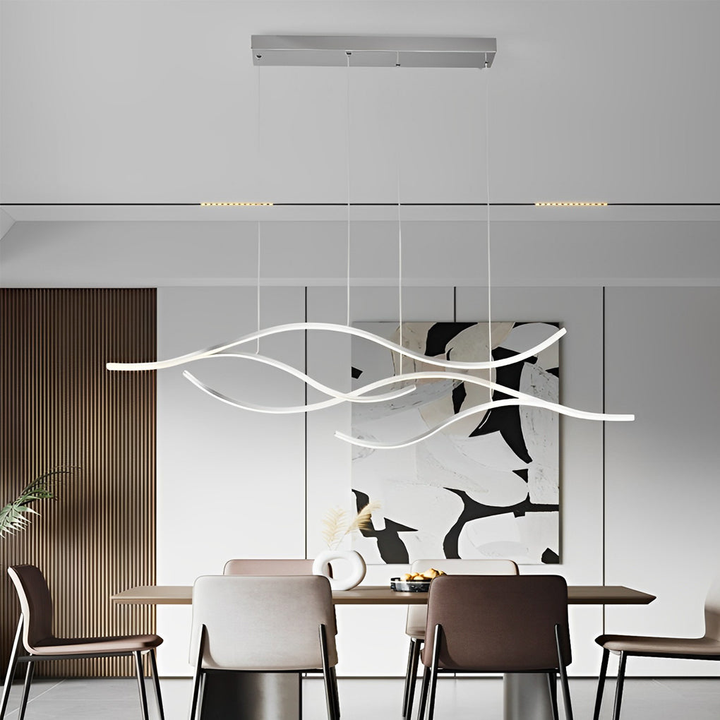 Moderne Pendelleuchte | Dimmbar, Wellenförmiges Design für Stilvolle Esszimmerbeleuchtung 8
